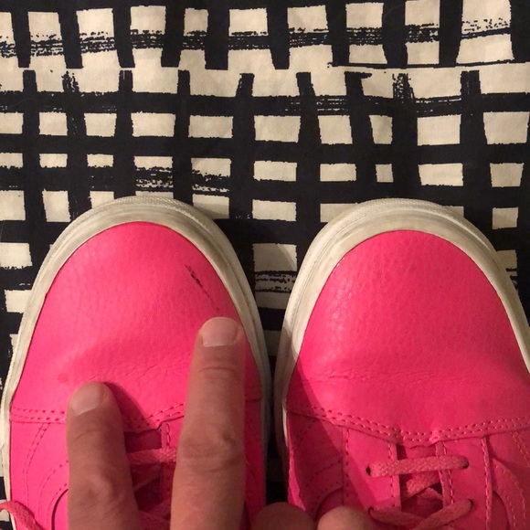 Neon Pink Leather Vans Size 9 - Picture 9 of 16